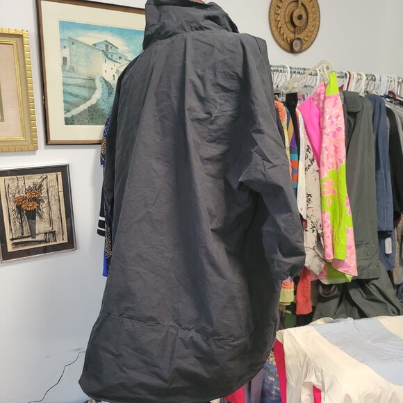 Vintage 90's Oversized Skif Black Cowl Neck Cotton Top - Picture 9 of 10